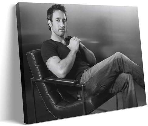 Alex Oloughlin Schwarz-Weiß-Poster auf Leinwand und Wandkunst, Bilddruck, moderne Familienschlafzimmer-Dekoration, 20 x 30 cm