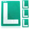 Pack de 3 - Pegatina Placa L Coche para Conductor Novel con Coche de Lunas Tintadas u Oscuras - Pegatina Adhesiva Homologada Reflectante de Colocación Exterior para Cristales Tintados