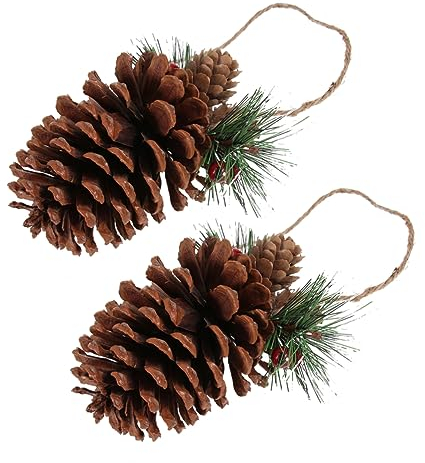 PRETYZOOM 2st Weihnachten Hängen Tannenzapfen Anhänger Handwerk Christbaumkugel Kranzherstellungszubehör Herbsterntedekoration Krippenschmuck Tannenzapfen Handwerk Hanfseil Kiefernzapfen