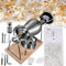 YANGYMM 304 Popcornmaschine aus Edelstahl,Chinesische Vintage-Popcornmaschine, traditioneller Popcorn-Popper mit Manometer, für Zuhause, Party, Mini-Popcorn-Maker,268ml