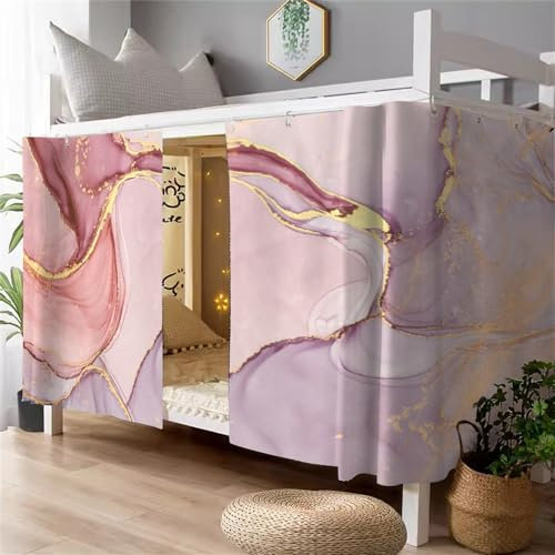 Treer Bettvorhang Hochbett Etagenbett Blackout Vorhänge Drucken Staubdicht Betthimmel Hochbett Kinder Bettzelt Schlafsaal Bettvorhänge (Sand bewegen 2,1,2 m x 2 m (3 Stück))