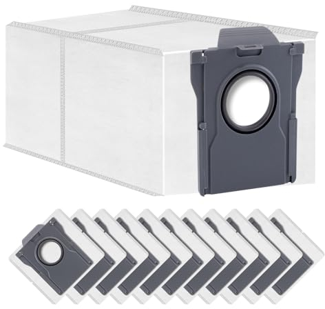 LOOHAOC 12 pcs Sacchetti per Dreame L10s Pro Ultra/L10s Plus/X40 Ultra/L30/L20 Ultra/X30 Ultra/X30 Pro Plus/S30/S10/Mova E30 Ultra/Mova P50 Pro Ultra,P50 Pro Ultra Accessori