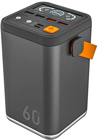 Batterie Externe 60000mAh Rapide Grande capacité Batterie Externe Mobile Extérieure Portable 36W Powerbank de Stockage D'énergie (Gris XB 6W)