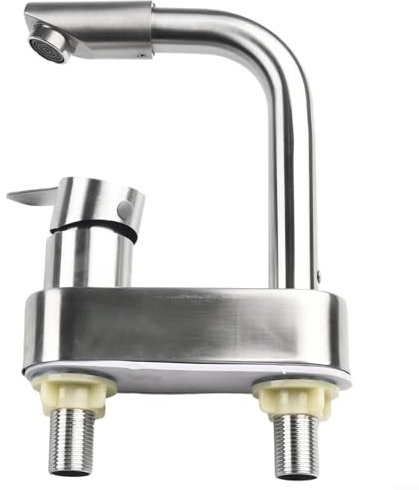 Robinet mitigeur pour évier à 2 voies d'eau chaude et froide, robinet de lavabo à 2 trous, robinet mélangeur froid et chaud, valve en céramique à 2 trous pour la maison et la cuisine