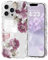 Micoden Cute Curly Wave Case for iPhone 13 Pro Max,Clear with Anti-Yellowing Flower Floral,Soft TPU Slim Bumper Shockproof Anti-Scratch Protective Wavy Cover for Girls Women-Purple