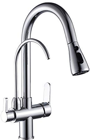 Spültischarmaturen Galvanik Küchenwasserreiniger Wasserhahn Ausziehbarer Spültischhahn Kann Heiß- Und Kaltwasserbeschriftung Umschalten