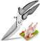 Tijeras Cocina Resistentes Acero Inoxidable: Muy Afiladas Tijeras de Cocina Multifunción Hogar Tijera Cocina para Aves, Carne, Pescado, Pollo, Barbacoa, Verduras