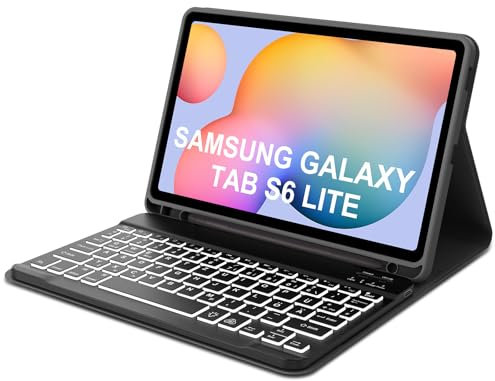 OCCTINGKIND - Teclado inalámbrico Bluetooth de 10 pulgadas para iPad/tabletas Android, diseño alemán QWERTZ, retroiluminado, para Samsung Galaxy Tab/Lenovo Tab/Xiaomi Pad/Redmi Pad, color negro
