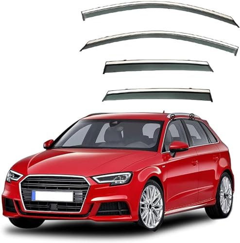 XSYing 4 Stück Windabweiser für Audi A3 Hatchback MK3-8V 2014-2020, vordere und hintere Windabweiser Sonnenblenden Regenabweiser