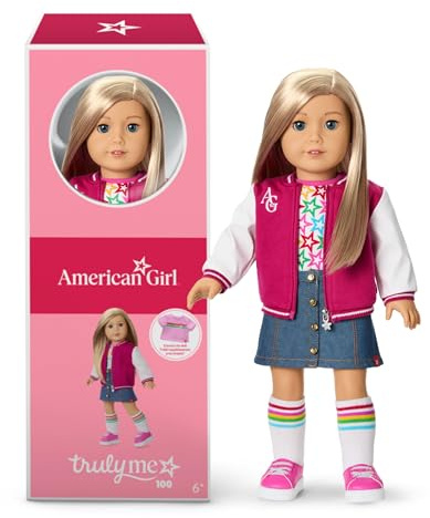 American Girl, Truly Me 18-inch Doll #100 with Dark-Blue Eyes, Straight Blonde Hair, Light-to-Medium Skin, for Ages 6+