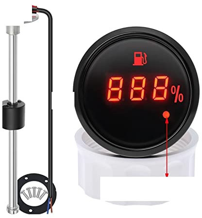 JOJIDE Water Level Sensor, 52MM Fuel Level Gauge With Alarm+Stainless Steel Fuel Level Sensor 100-600mm Fit Gasoline Diesel Boat Car,for Fuel Water Level Gauge(With 150mm)