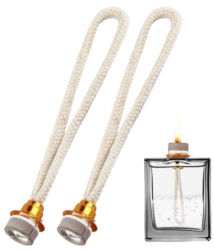 2 Pcs Oil Lamp Wick, 18 mm Docht Für Öllampen Replacement Wick for Oil Lamps, Oil Burner Wick with Control, Wick for All Catalytic Lamps, Kompatibel Mit Den Meisten Duftlampen Für Lampe Berger, Gold