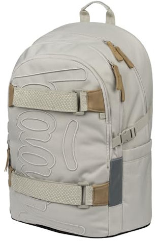 Baagl Schulrucksack für Jungen Mädchen Teenager - Skateboard Rucksack - Kinderrucksack mit Laptopfach und Brustgurt für Schule, Weiterführendeschule, Mittelschule, 25 l (Mist)
