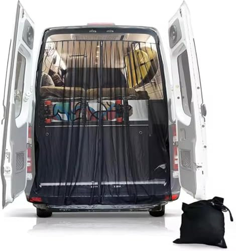 Mosquitera magnética para caravana con cremallera, fácil de instalar, mosquitera para furgoneta, camping, protección de puerta corredera