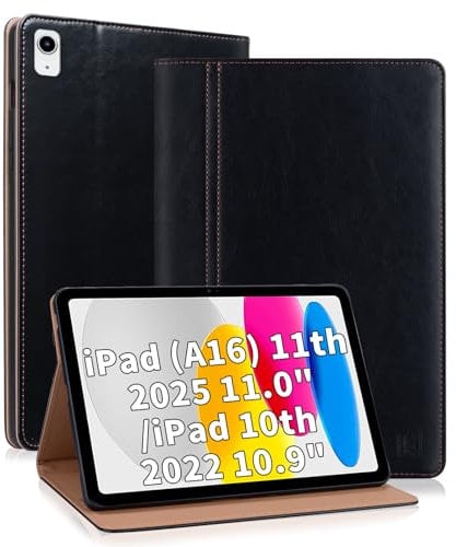 Cicili Hülle für iPad 11 Zoll 2025 11. Generation (A16), iPad 10. Generation 10,9 Zoll 2022 Folio Schutzhülle mit Ständer PU Lederhülle Flip Case Cover, Schwarz