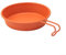 ZAMETTER Assiette de camping avec poignée en acier inoxydable pour salle à manger en plein air, convient pour légumes, fruits, etc. (orange)
