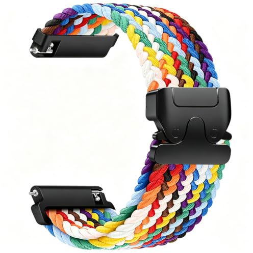 Sundara 18mm 19mm 20mm 22mm Nylon Gewebtes Armband Kompatibel mit Garmin/ID205L/Galaxy/Huawei/Amazfit Watch, Uhrenarmband Unisex