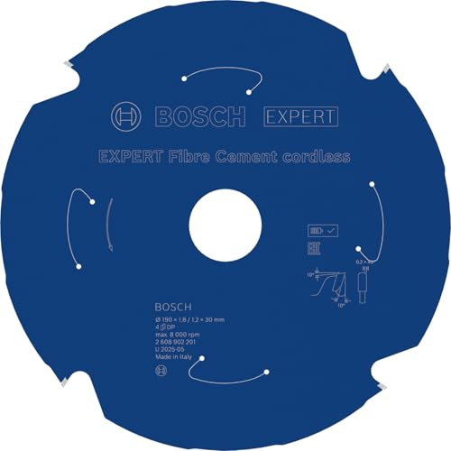 Bosch 1x EXPERT Fibre Cement Cordless Circ Saw | for Fibre cement boards, Ø 190 mm, Professional Accessory Hand-Held Cordless Circular Saws
