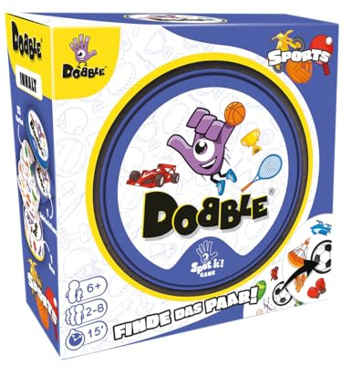 Asmodee, Dobble Sports, Rasantes Familienspiel, Deutsch | Schnelles Reaktionsspiel mit Motiven aus der Sportwelt für 2-8 Spieler, 15 Minuten, Kartenspiel ab 6 Jahren