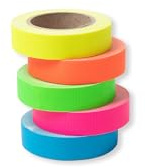 Gewebeband-Set Gaffa, 5 Rollen, 15 mm x 5 m, Gelb/Orange/Grün/Pink/Blau | PE-beschichtetes Gewebe mit stark haftendem Kautschuk-Klebstoff; Neonfarben für Markierung, Bühne, Atelier und Werkstatt