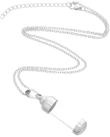 TOYANDONA Collier Flacon De Parfum En Verre Collier Avec Pendentif Diffuseur D'Huiles Essentielles Pendentif Argenté