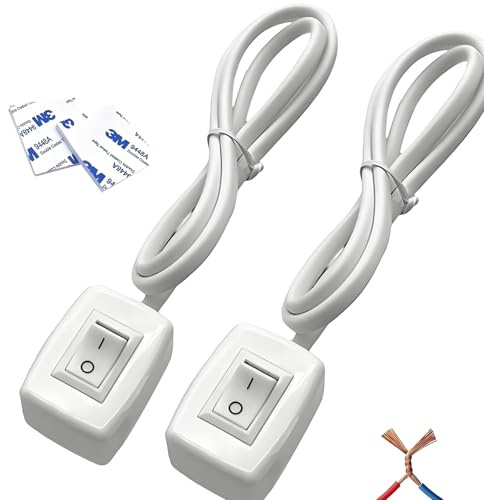 Flomiara 2 x Kippschalter 12V mit Selbstklebender Rückseite, Schiffsschalter mit Kabel, 3 A 12 V/24 V Schalter, 12 V Kippschalter für die Steuerung der Autolichtelektronik (Schwarz)