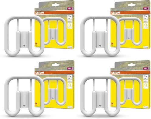 OSRAM DULUX LED SQ16 EM, GR8, 7W, 720lm, 3000K, colore della luce bianco caldo, sostituzione LED per lampade fluorescenti compatte con attacco GR8 a 2 pin, durata lunga, luce immediata