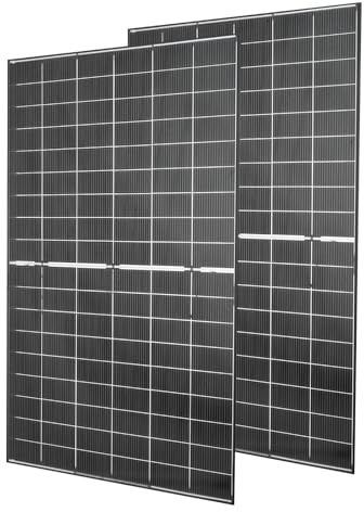VEVOR Panel Solar 400W 2 Piezas, Módulo Solar Monocristalino Bifacial, Marco de Aluminio y Salida MC4, Eficiencia hasta 24%, IP65 Impermeable, para Autocaravanas Barcos Balcón Sistema fuera de la Red