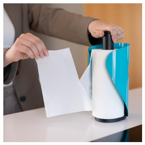 Steel-Function Pisa Küchenrollenhalter Türkis | Praktische und stilvolle Halter Küchenrolle | Zewa Rollenhalter ist Ideal für Küche und Esszimmer | Papierrollenhalter im Skandinavisches Design