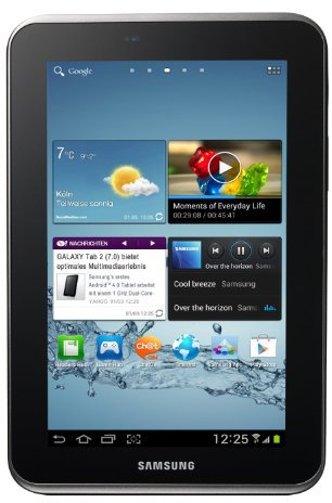 Samsung Galaxy Tab 2 P3110 WIFI Tablet (17,8 cm (7 Zoll) Display, 1GHz Prozessor, 1GB RAM, 16 GB Speicher, 3,2 Megapixel Kamera, Android) titanium-silber