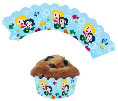 DH-Konzept Deko-Banderolen für Muffins Meerjungfrau 12er Pack