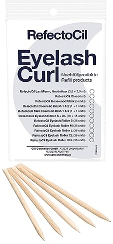 RefectoCil - Refill Rosenholzstäbchen Ideal zum Fixieren von Wimpern auf Wimpernrollen - 5 Stück