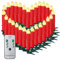 SunJas 40er Rot Weinachten Kerzen Weihnachtsbeleuchtung Weihnachtskerzen mit Fernbedienung kabellos Weihnachtsbaumkerzen 10/20/30/40er [Energieklasse A+++]