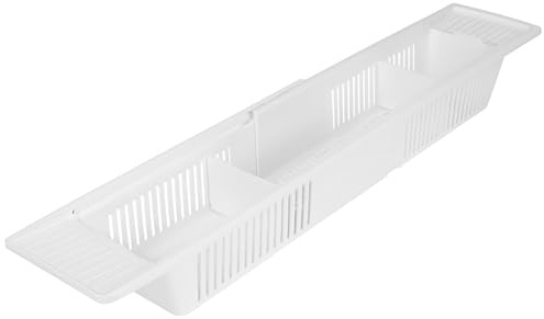 KidCo Bath Toy Organizer Storage Basket, 3 Compartment Horizontal Large Openings Bath Toy Organizer for Tub, Large Capacity Bath Toy Organizer with Large Openings, White
