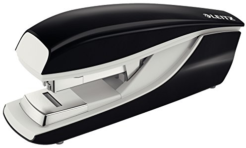 Leitz Flachheftgerät aus Metall, Für 40 Blatt, Inkl. Heftklammern, Ergonomisches Design, Schwarz, NeXXt-Serie, 55236095