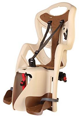 BELLELLI 8020092004870 b Pepe – Siège arrière pour vélo – pour Enfants jusqu'à 22 kg, de 3 à 8 Ans – Se Fixe au Porte-Bagages – Beige et Marron Unisex-Adult, Taille Unique