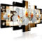 B&D XXL - Wandbilder XXL Abstrakt 200x100cm 5 tlg - Wand Deko Leinwand Bilder Groß Wanddeko Wohnzimmer Schlafzimmer Kunstdrucke - Blumen Orchidee Textur Diamant b-A-0099-b-o