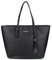Shopper Tasche Handtasche Schwarz Tom & Eva Schultertasche Neu (Schwarz (silber- farbige Details))