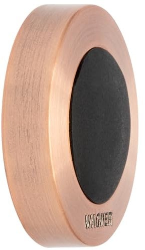 WAGNER Design-Wand-Türstopper SCREW OR GLUE/Schrauben oder Kleben - Durchmesser Ø 40 x 10 mm, Metall gebürstet, Edelstahloptik, thermoplastischer Kautschuk, rosegold, Designpreis - 15513911