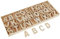 POFET 156 Pieces(6 Sets) Totally Wooden Capital Letter Wood Upper Case Letters A to Z Alphabet for Arts Crafts DIY Wedding Party Home Decoration Displays - Storage in Tray