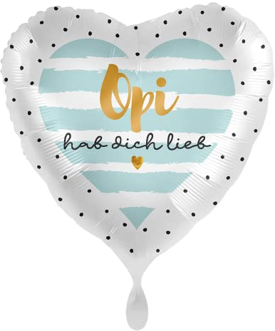 Party Factory Folienballon Opi hab dich lieb 43cm, Herzballon, Heliumballon, Luftballon zum Geburtstag, Party