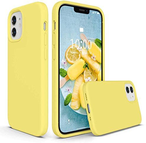 SURPHY Hülle Kompatibel mit iPhone 12 mini Hülle Silikon, iPhone 12 mini Handyhülle Silikon 5,4 Zoll, Silikon Handyhülle für iPhone 12 mini 5,4 Zoll iPhone 12 mini Silikon Case Cover Schutzhülle, Gelb