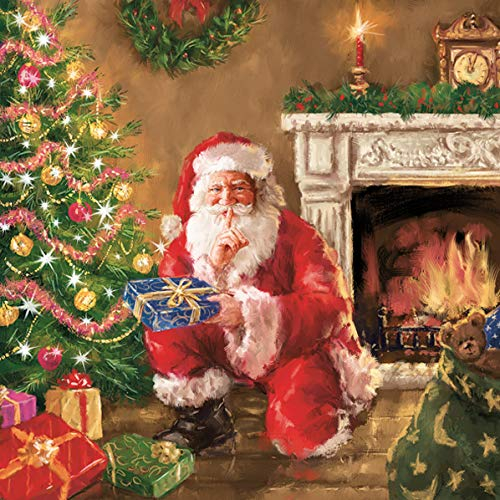 20 Servietten Santa am Abend Weihnachtsmann 33 x 33 cm