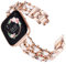 KADES kompatibel mit Fitbit versa 2 Armband, Damen armband Edelstahl Ersatzarmband kompatibel mit Fitbit Versa Armband, Versa Lite Edition Armband (Roségold mit weißem Leder)