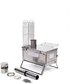 Titan-Zelt, Holzofen, tragbar, ultraleicht, schnell zusammenklappbar, Winter, Camping, Grill, Kochen, Heizung