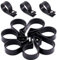 Hilitchi 60Pcs Plastic Cable Clamp R Type Screw Mounting Cord Fastener Cable Clips with Screws for Wire Management Cable Conduit (12mm, Black)