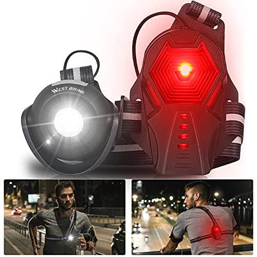 HONGYEA Lauflicht Lauflampe Joggen, USB Wiederaufladbare Lauflampe Brust Licht, 500 Lumen Wasserdicht Laufen Licht, 3 Lichtmodi, 90° Drehbar, Sichere Lampe zum Laufen Joggen Spazieren Wandern1