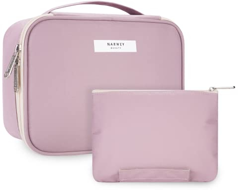 Narwey Kosmetiktasche Damen, Kulturtasche Damen, Groß Make up Tasche Reise Schminktasche Mädchen, Kosmetik Tasche, Makeup Bag Cosmetic Bag (Rosa (Aktualisierung))