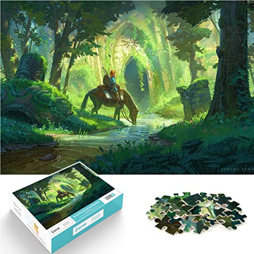 Puzzle 1000 Teile The Legend of Zelda Puzzles Jungen und Mädchen Puzzle Schwierigkeitsgrad Puzzle The Lost Forest Anime Puzzles Bildung Spiele Spielzeug Familie Dekoration 38x26cm