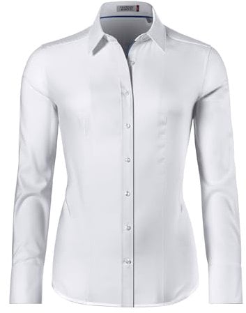 Vincenzo Boretti Bluse, modern-fit/leicht tailliert, Hemdkragen, Soft Oxford - bügelleicht weiß 42